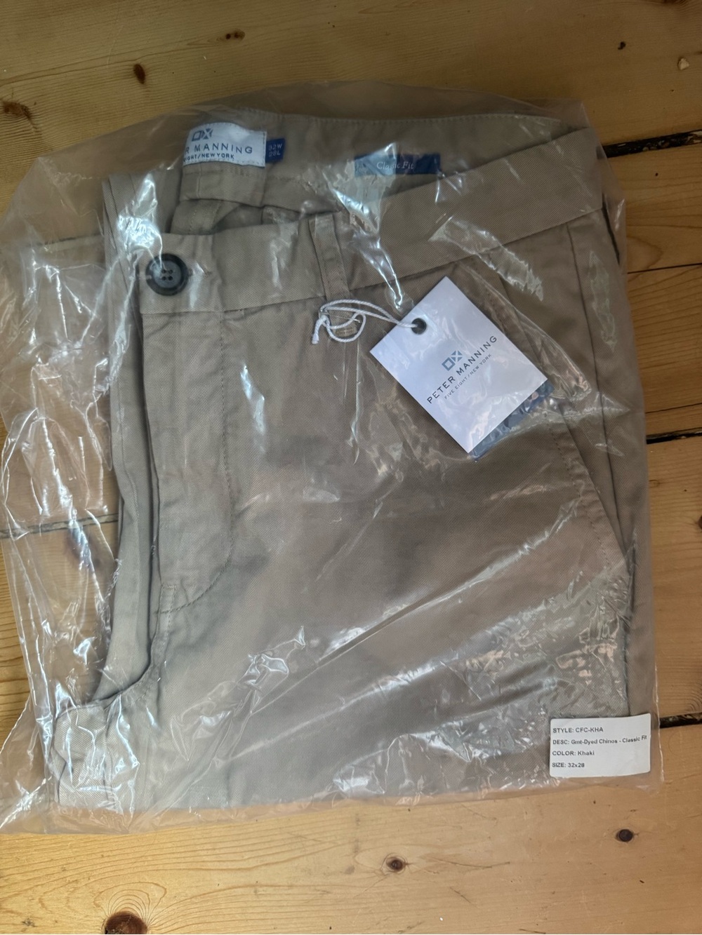 Peter Manning Stretch Chino Pants in Khaki